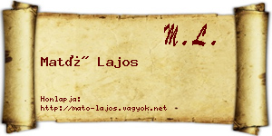 Mató Lajos névjegykártya